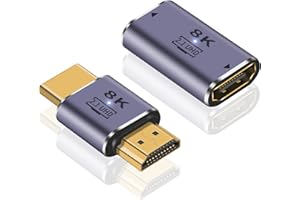 Duttek Adapter 8K HDMI2.1, 48 Gb/s UHD HDMI męski na męski adapter i złącze HDMI żeńskie na żeńskie złącze adaptera obsługuje wideo 8K przy 60 Hz do DVD, telewizora, monitorów (2 sztuki)