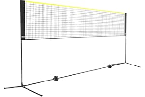VEVOR Filet de Badminton, 4,2 m, Filet Pliable de Volley-Ball réglable en Hauteur, Filet de Tennis Portable avec poteaux, Support et Sac de Transport, pour Les Jeux intérieur et extérieur de l'enfant