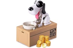 Xrten Hund Spardose, Welpen-Sparschwein, Hungriger Hund Spardose, Münze Kaut Spielzeug Spardose, Frisst Geld Hund Spardose für Kinder Dekoration Geschenk Spielzeug
