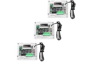 AITRIP 3pcs W1209 12V DC Digital Temperature Controller Board with 10A One-channel Relay and Waterproof Micro Digital Thermostat -50-110°C Electronic Temperature Temp Control Module Switch