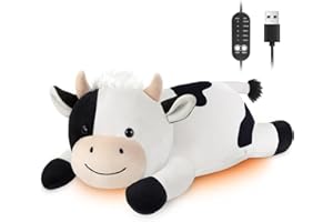 MEWMIX Kuh Heizdecke Kuscheldecke mit Abschaltautomatik, Elektrisches Heizkissen Usb für Periode, Warmies Wärmekissen Nacken Rücken Schulter Bauch, Weihnachtsgeschenke für Frauen Teenager Mädchen