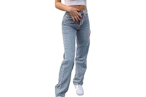 SANSIWU Women High Waist Baggy Denim Pants Wide Leg Straight Trousers Ripped Boyfriends Jeans Y2k Streetwear Vintage Loose Pants