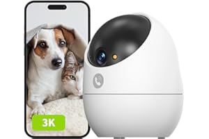 Beans View 3K (5MP) Telecamera di sicurezza per interni, Vist a 360°, tracciamento automatico umano, 512 GB di memoria della scheda SD, 2.4GHz WiFi, Compatibile con Alexa, Chiamata Bidirezionale D210