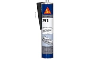 SIKA - Colle-mastic multi usage spécial Marine - Sikaflex 291i Noir - Applications intérieures - Multi-matériaux - Sans solvant - Haute élasticité - Peut être peint - 300ml
