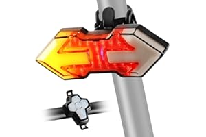 NHHEO Feu Arrière de Vélo avec Clignotant, Rechargeable par USB Télécommande sans Fil - 11 Modes Feu Arrière de Vélo, LED Brillante Etanche à l'eau Sécurité Avertissement Accessoires de Cyclisme