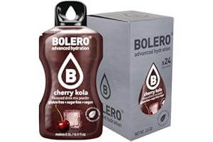 Bolero Napój 24 torebki 3 g g g Sticks Owoce Przygotowane Rozpuszczalny Proszek Do Świeży Napój Wody Produktu, 72 gramów słodzony stewią (Cherry Kola)