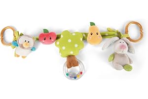NICI Hängande Barnvagnsleksaker Med Kanin & Uggla 40 cm, Färgglad I Bebis Lekbåge med 5 Hängande Figurer I Barnvagnsleksak me