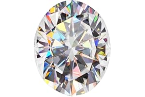ROY ROSE JEWELRY Star Fire Moissanite Loose Stone Oval Cut Moissanite Loose Gemstones D/VVS1 Clarity for Pendant, Ring, Stud Earring - Jewelry Making 0.10ct-10ct with Certificate of Authenticity GRA