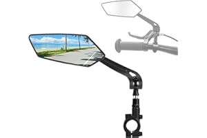 SIBLAIES Specchietto retrovisore sinistro per bicicletta – pieghevole e girevole a 360°, specchietto retrovisore universale per bicicletta/e-bike/mountain bike con visione senza distorsioni, facile da montare