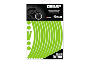 VFLUO - Motorcycle Reflective Wheel Stripes kit, 1 Wheel Rim Stickers Pack, 3M Technology™ - High lateral Visibility, Discreet and Design, Easy Installation