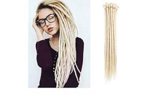 Dsoar Extensiones Dreadlock 12 Hebras, Rastas Sintéticas de 20 Pulgadas para Hombres/Mujeres, Extensiones de Cabello Hippie Hechas a Mano Completas