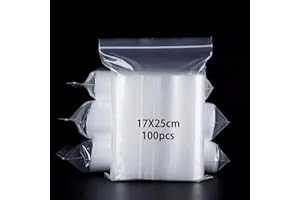 newlng 100pcs Transparent Scellé Plastique SacAssortiment Sac 17cm X 25cm Convient pour Les documents Vêtements Chemise Chapeau écharpe Chaussures Voyage Rangement(Plusieurs Tailles Disponibles)