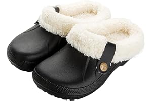 Camiraft Sabots Mixte Adulte Fourrées Hiver Sabots de Jardinage Homme Femmes Pantoufles Chaud Chaussons de Maison Imperméables Chaussures de Jardin Intérieur et Extérieur