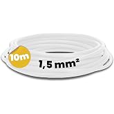 Kalitec 10 m H07V-K 1.5 mm&sup2; Flexible Cable White - PVC Wiring | Class 5 single copper wire for industrial installations, auto