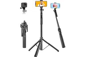 JOILCAN 70-calowy statyw do selfie do telefonu komórkowego, wysuwany statyw do telefonu komórkowego z pilotem, przenośny statyw do smartfona z uchwytem zapobiegającym wstrząsom, monopod do selfie,