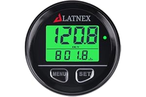 LATNEX® GPS Speedometer Odometer Waterproof with Green Digital Display Backlight. Universal Suitable ATV-UTV-MARINE-Boats-Motorcycle-Automobile-Motor Vehicles-Bikes-Golf Carts