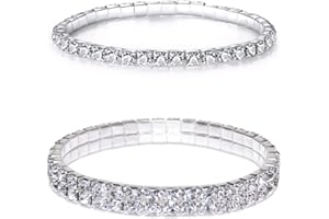 ARHZ Cavigliera D'argento con Diamanti Scintillanti da 2 Pezzi per Donna, Cavigliera Lucida per Ragazze, Regalo per Ragazze