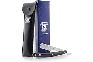 Męska golarka do golenia w stylu czarnym/fryzjera cięta golarka do gardła (ostrza nie są dołączone) ze skórzanym etui. Idealna maszynka do golenia wszelkiego rodzaju.