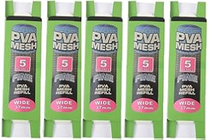 Yililay pêche Sacs Filet Bait PVA Mesh pêche de la Carpe Rapide Soluble dans l'eau Recharge Carp pour Kit Tackle Blanc 5PCS (37mm*5m)