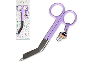 JJ LMS NURSING LIFE -Tijeras Enfermería - Tijeras Enfermera Punta Roma | Ideal para Porta tijeras Enfermera en Apuros, Punta Redonda Profesional, Primeros Auxilios