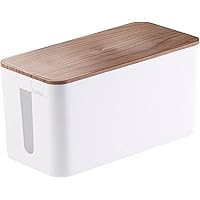 Callstel Kabelkiste: Kabelbox klein, 23 x 11,5 x 12 cm, Nussbaum-Holzoptik mit Gummifüßen (Ladebox)