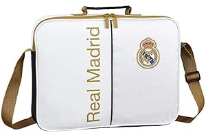 Real Madrid C.F. 611954385, Real Madrid 19/20 Cartera extraescolares Niños, Blanco, 38cm x 28cm x 6cm