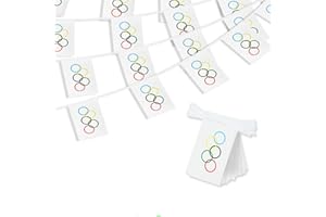UOMYLEIR Olympic Flags,Olympic Party Theme Decorations, Olympic Ring Flags Bunting, Olympic Games Themed Decoration for Garden, Bar, Party And Street