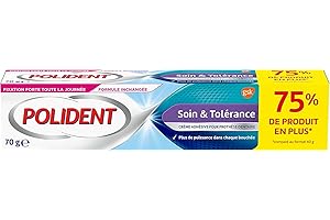 Polident Crème Fixative pour Prothèses Dentaires Partielles/Complètes Soin & Tolérance 70 g