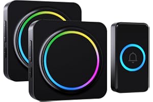 SECRUI Wireless Doorbell, IP55 Waterproof Door Bells Electric Cordless Chime Kit at 1000-feet Range, 2 Plug-in Receivers Door Chime Kit with 32 Chimes, 5-Level Volume, Easy Install for Home