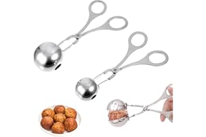 DAAIZIII 2 cucharas de carne, molde para albóndigas, alicates de bola antiadherentes, molde para albóndigas, molde de albóndigas, acero inoxidable, molde para albóndigas, molde para galletas