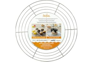 Decora 9260277 Grille DE Refroidissement Ronde Ø 32 CM, Acier Inoxydable, Argent, 32 x 32 x 2 cm