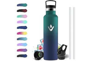 KOLLYKOLLA Botella Agua Acero Inoxidable 750ml, Cantimplora Termo con Pajita y Filtro, sin BPA, Reutilizable, Fácil de llevar, Termo a Prueba de Fugas, Cantimplora para Adultos, Oficina, Escuela, Bicicleta