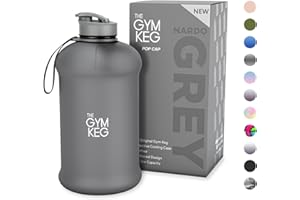 The Gym Keg Official Sports 2L Water Bottle (2.2 L) Insulated Sleeve | Carry Handle | Fitness, Exercise, Large Gym 2 litre Water Bottle | Ecofriendly, BPA Free, 40% Thicker Plastic