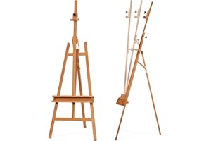 VISWIN Cavalletto ad A Inclinabile, Cavalletto da Studio Regolabile in Legno di Faggio 165-226cm con Vassoio, Cavalletto Stabile Dipingere per Adulti, Artisti, Studenti