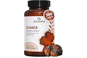 Bandini® Chaga 366 tabletter | baserad på svampen Inonotus Obliquus - | rik på antioxidanter och polyfenoler för att stödja normal daglig balans