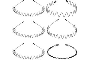 WantGor 6 Pieces Metal Headbands for Women Men, Fashion Unisex Black Hairband Sports Headwear Hair Hoop Hair Accessories for Home, Outdoor (6 Pack)