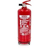 Feuerlöscher ABC Pulver 2kg - klein für Zuhause Auto Wohnwagen LKW - Pulverlöscher inkl. Halterung - Autofeuerlöscher mit Man