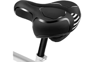 CIXMUS Sella per bicicletta da uomo e da donna, comoda, morbida, in gel, ergonomica, accessorio per bicicletta, ampia sella per bicicletta con protezione antipioggia, per viaggi in città, mountain bike, con
