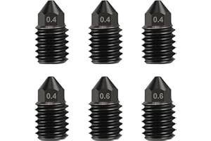 Nssnlur 6Pcs Acier Trempé Buses pour Bambulab X1 X1C P1P P1S, 4Pcs 0.4mm+2Pcs 0.6mm Hardened Steel Extruder Nozzles Kit pour Bambu Lab X1 X1C P1P P1S