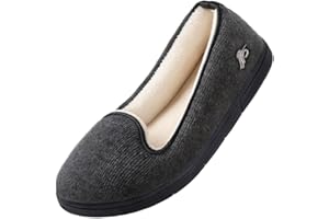 Wishcotton Pantoufle Femme Léger Respirant Chausson Femme Coton Antidérapant en Mousse à Mémoire Intérieur et Extérieur