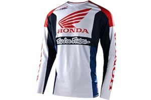 Troy Lee Designs SE Pro Honda Quattro Jersey, Motocross Dirt Bike Off-Road ATV Jersey, Blanco/Azul