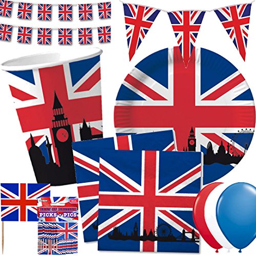 10 Fähnchen * GROSSBRITANNIEN * als Deko für Mottoparty oder Länder-Party // Flaggen Fahnen Papierfahnen flag uk union jack england - 3