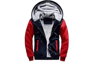VSUSN Uomo Felpa con Cappuccio Manica Lunga Felpe con Cappuccio Vello Foderato Hoodies con Cerniera Cappotto Giacca Inverno Caldo