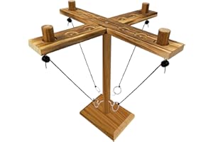 AICARGER Ringwurfspiel, Ring- und Hakenspiel, Terrassen-Spiele, Ringwurfspiel für Erwachsene, Spiele für Erwachsene, handgefertigte interaktive Holzspiele für Bars, Zuhause und Partyspaß
