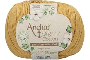 Anchor Organic Cotton, 50 g, grosor 4, presentación: 125 m sunflower hilo de ganchillo