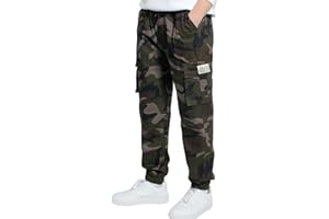 LAUSONS Pantalones Cargo para Niños Pantalon Jogger 4-15 Años