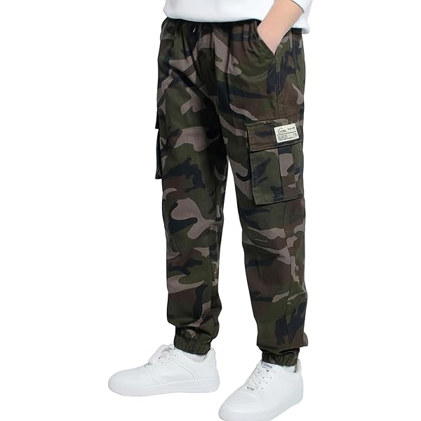 Haloumoning Cargobroek voor jongens, baggy, vrijetijdsbroek, herfstmode, casual, denimbroek met elastische tailleband, 5-14 jaar, zwart, 5-6 Jaar