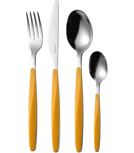 Guzzini - Feeling, 24-Piece Cutlery Set, Sand, 15.8 x 7.5 x h25.5 cm