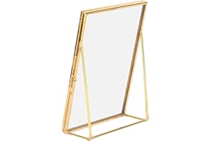 Retro mosiężna szklana ramka na zdjęcia metalowa taśma miedziana ramka na zdjęcia biurko do dekoracji(1#)