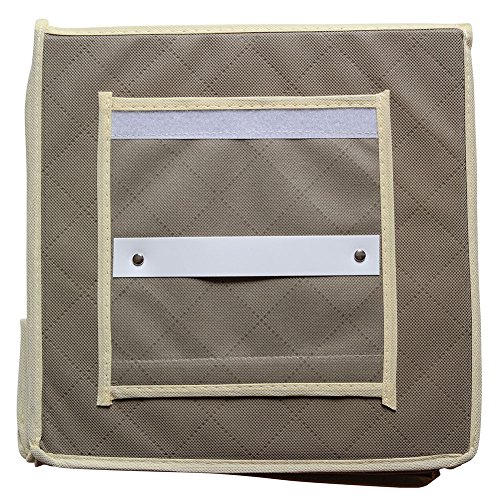 Hängeaufbewahrung Hängender Stoffschrank Mit 3 Fächer und Schleifenverschluss für Jede Garderobe H60X30X30 CM Grau-Braun Material-Polyeste - 3